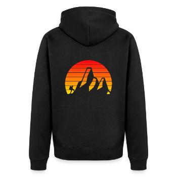 Hiking Mountain Hiking Mountains Mountaineering Mountains - Unisex Premium Organic Zip Hoodie - black - Back - Nico (187cm)
