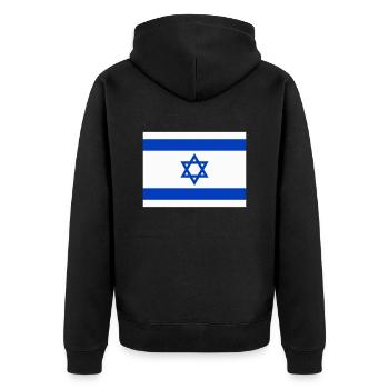 Drapeau Israel / Israel flag - Veste à capuche bio Premium Unisexe - noir - Dos - Nico (187cm)