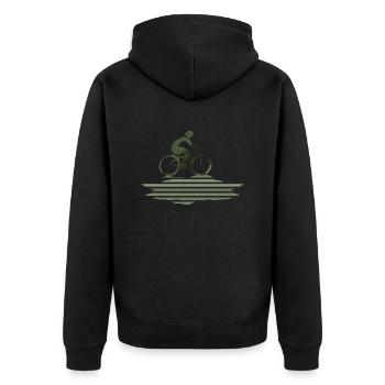 Radfahrer - Unisex Premium Bio Zip Hoodie - Schwarz - Hinten - Nico (187cm)