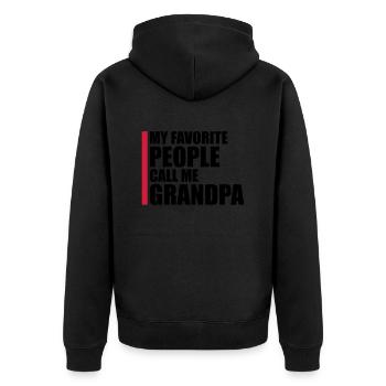 People Call Me Grandpa - Unisex Premium Organic Zip Hoodie - black - Back - Nico (187cm)