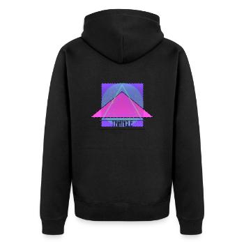 TRIANGLE - Unisex Premium Bio Zip Hoodie - Schwarz - Hinten - Nico (187cm)