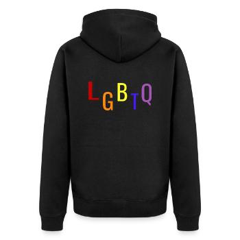 LGBTQ - Unisex Premium Bio Zip Hoodie - Schwarz - Hinten - Nico (187cm)