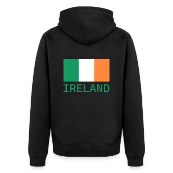 ireland - Unisex Premium Organic Zip Hoodie - black - Back - Nico (187cm)