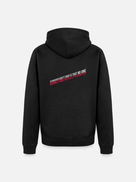 drinks from enemies skulls - Unisex Premium Organic Zip Hoodie - black