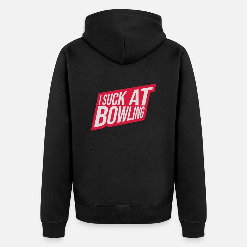I suck at bowling - Unisex Premium Bio Zip Hoodie - Schwarz