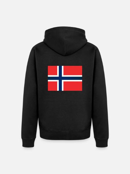Flagge Norwegens - Unisex Premium Bio Zip Hoodie - Schwarz