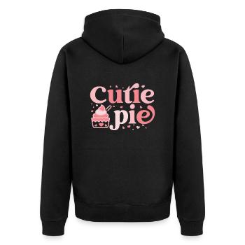 Cutie Pie - Unisex Premium Bio Zip Hoodie - Schwarz - Hinten - Nico (187cm)