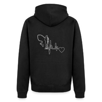Fishing Fishing Fishing Fishing Fishing Hooks - Unisex Premium Organic Zip Hoodie - black - Back - Nico (187cm)
