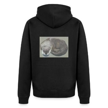 Loutre 12 03 2023 - Veste à capuche bio Premium Unisexe - noir - Dos - Nico (187cm)