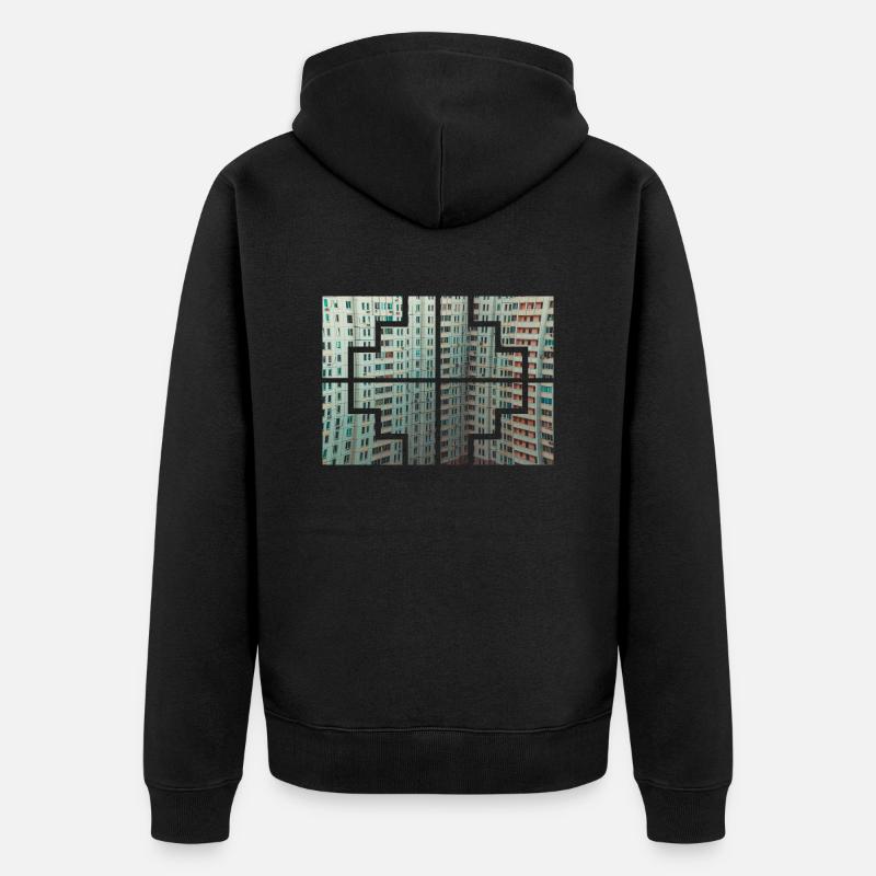 Collors géométriques - Veste à capuche bio Premium Unisexe - noir