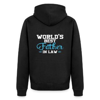 World's Best Father in Law - Unisex Premium Organic Zip Hoodie - black - Back - Nico (187cm)