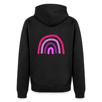 arc en ciel rose - Veste à capuche bio Premium Unisexe - noir - Dos - Nico (187cm)