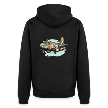 Avion de tourisme - Veste à capuche bio Premium Unisexe - noir - Dos - Nico (187cm)