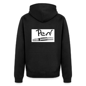 Schule - Unisex Premium Bio Zip Hoodie - Schwarz - Hinten - Nico (187cm)