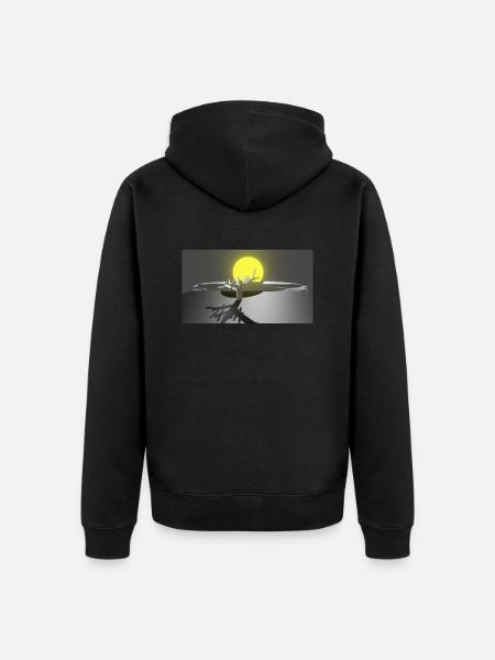 Landschaft - Unisex Premium Bio Zip Hoodie - Schwarz