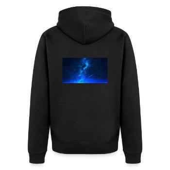 Universe - Unisex Premium Bio Zip Hoodie - Schwarz - Hinten - Nico (187cm)