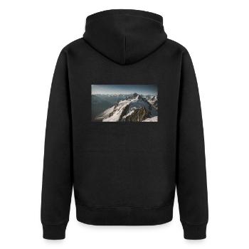 Mountain - Snow-capped peaks - Unisex Premium Organic Zip Hoodie - black - Back - Nico (187cm)