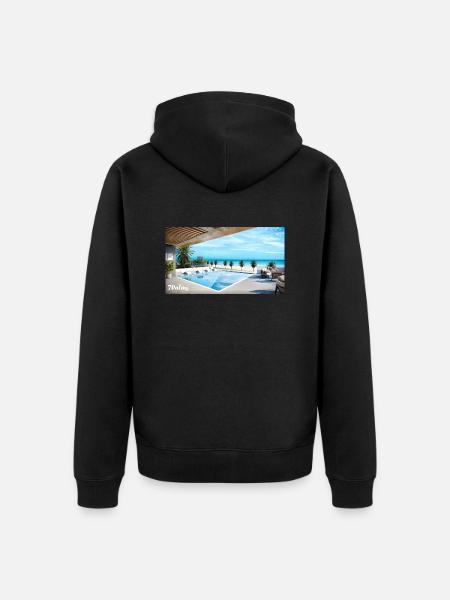 Pool und Strand - Unisex Premium Bio Zip Hoodie - Schwarz