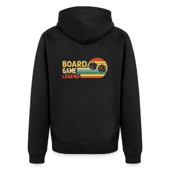 Board Game Legend Nerd Gamer Tabletop Player - Unisex Premium Bio Zip Hoodie - Schwarz - Hinten - Nico (187cm)