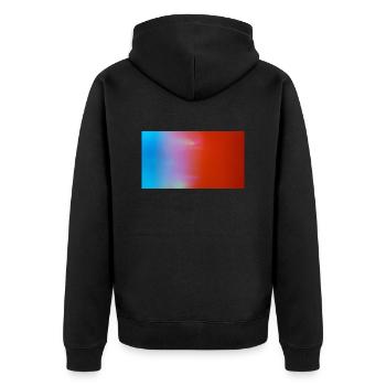 Flag 128 - Unisex Premium Bio Zip Hoodie - Schwarz - Hinten - Nico (187cm)