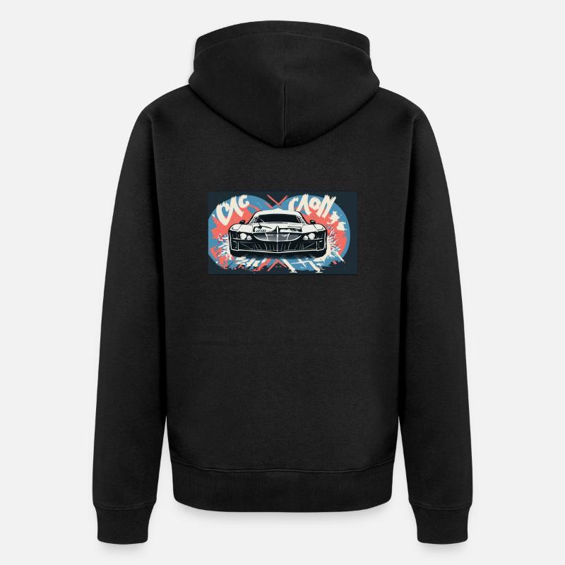 Phares d’une voiture de course - Veste à capuche bio Premium Unisexe - noir