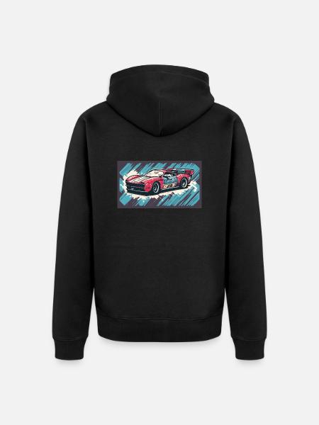 Racecar Red-Blue - Unisex Premium Organic Zip Hoodie - black