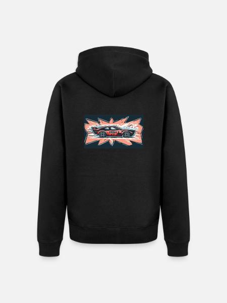 Comic Racecar - Unisex Premium Organic Zip Hoodie - black