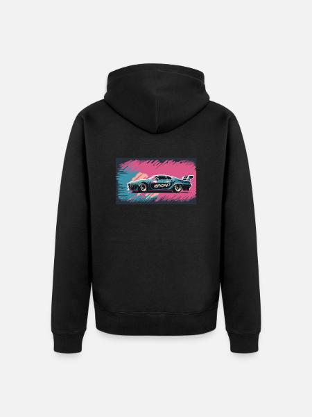 Blue-Purple Racecar - Unisex Premium Organic Zip Hoodie - black