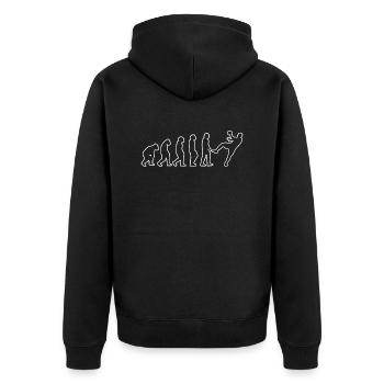 Handball Handballspieler Handballteam Handballfan - Unisex Premium Bio Zip Hoodie - Schwarz - Hinten - Nico (187cm)