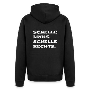 geschenk geburtstag geburtstagsgeschenk lustig - Unisex Premium Bio Zip Hoodie - Schwarz - Hinten - Nico (187cm)