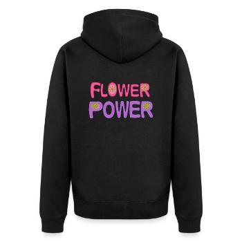 Le pouvoir des fleurs - Veste à capuche bio Premium Unisexe - noir - Dos - Nico (187cm)