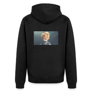 Lustige Hooey Kinder lassen sich Bärte wachsen - Unisex Premium Bio Zip Hoodie - Schwarz - Hinten - Nico (187cm)