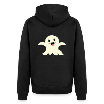 Ghost - Unisex Premium Organic Zip Hoodie - black - Back - Nico (187cm)