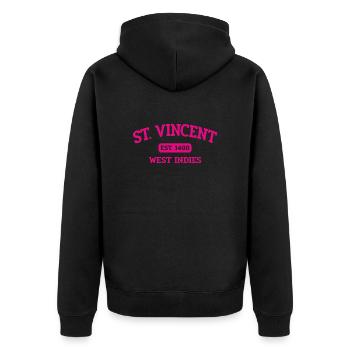 Saint-Vincent - Kingstown - Caraïbes - Antilles - Veste à capuche bio Premium Unisexe - noir - Dos - Nico (187cm)