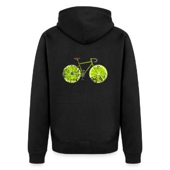 Road Bike Bicycle Fruit Fruit Vintage Retro Grunge - Unisex Premium Organic Zip Hoodie - black - Back - Nico (187cm)