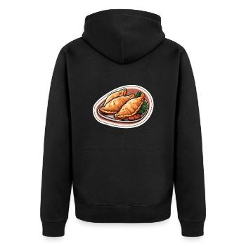 Empanadas three dumplings - Unisex Premium Organic Zip Hoodie - black - Back - Nico (187cm)
