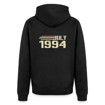 Birthday July 1994 Year 1994 July Vintage 1994 - Unisex Premium Organic Zip Hoodie - black - Back - Nico (187cm)