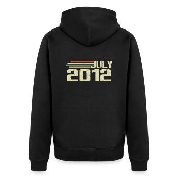 Birthday July 2012 Year 2012 July Year 2012 - Unisex Premium Organic Zip Hoodie - black - Back - Nico (187cm)