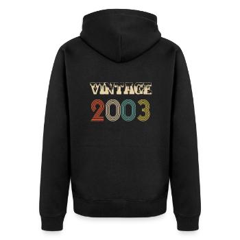 2003 Vintage Vintage Retro Birthday - Original - Unisex Premium Organic Zip Hoodie - black - Back - Nico (187cm)