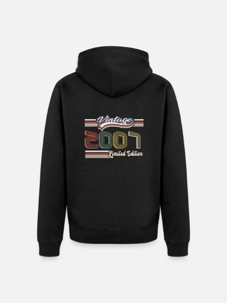 Originale 2007 Vintage edition Retro Compleanno - Felpa con cappuccio ecologica premium unisex - nero