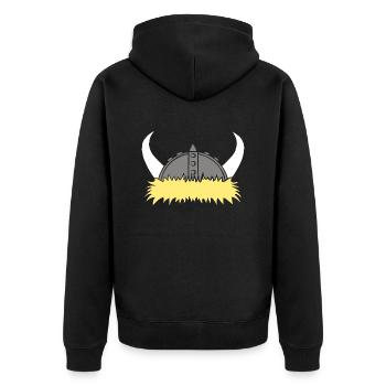 Viking helmet - Unisex Premium Organic Zip Hoodie - black - Back - Nico (187cm)