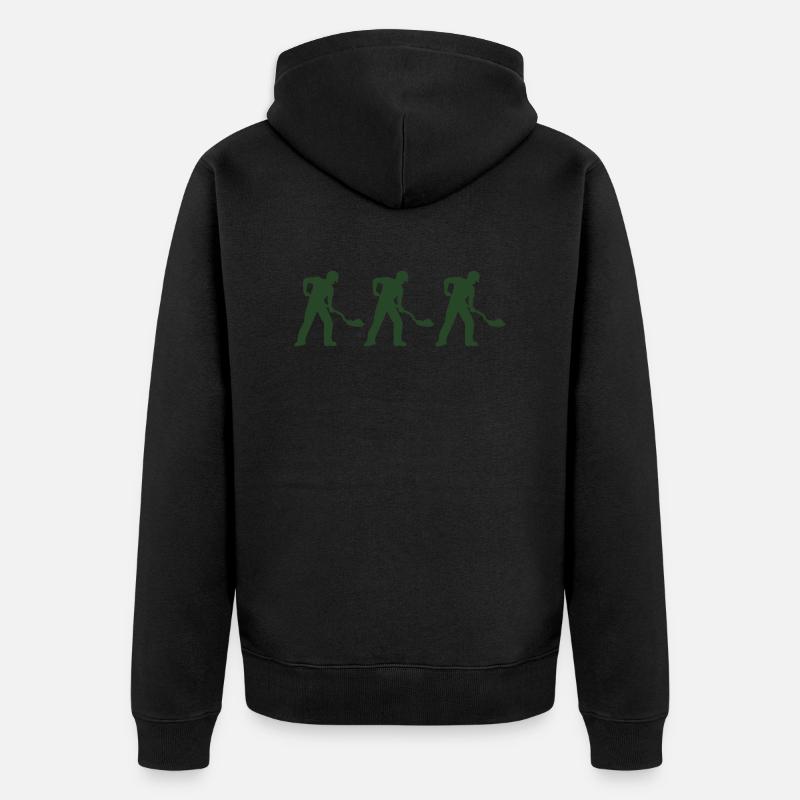bauarbeiter 3 - Unisex Premium Bio Zip Hoodie - Schwarz