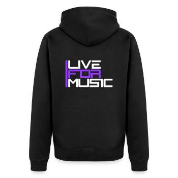 Musique pour Live Dire la vie pour les soirées de club de musique - Veste à capuche bio Premium Unisexe - noir - Dos - Nico (187cm)