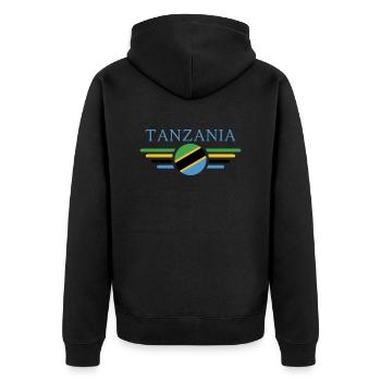 Ich liebe Tansania, Eleganz Stil Design T-Shirt - Unisex Premium Bio Zip Hoodie - Schwarz - Hinten - Nico (187cm)