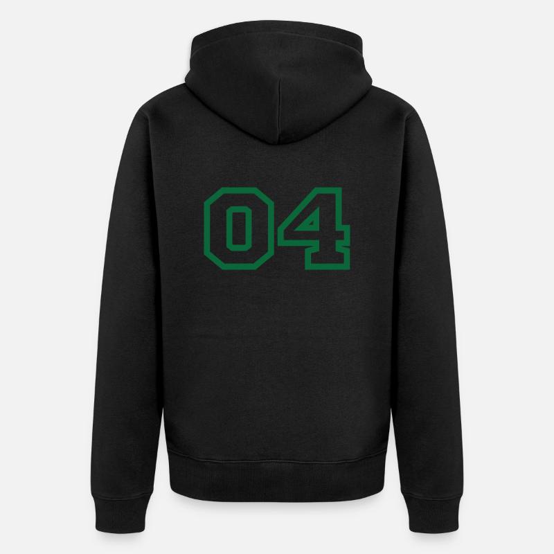 Numéro 4 sport vert - Veste à capuche bio Premium Unisexe - noir