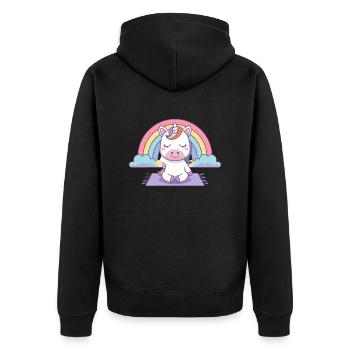 licorne de yoga - Veste à capuche bio Premium Unisexe - noir - Dos - Nico (187cm)