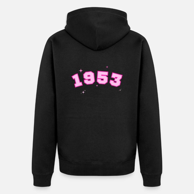 1953 rose étoile - Veste à capuche bio Premium Unisexe - noir