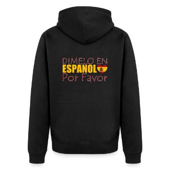 Spanisch Spanisch Lehrer Sprache - Unisex Premium Bio Zip Hoodie - Schwarz - Hinten - Nico (187cm)