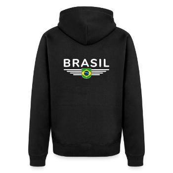 J’aime le Brésil tenue T-Shirt Design Cadeau - Veste à capuche bio Premium Unisexe - noir - Dos - Nico (187cm)