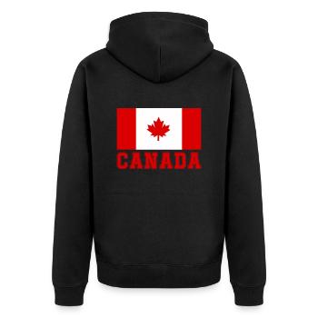 kanada canada - Unisex Premium Bio Zip Hoodie - Schwarz - Hinten - Nico (187cm)